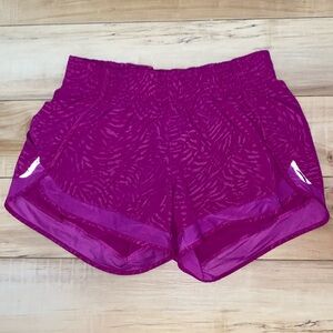 Athleta Printed Mesh Racer Run Short - Size XS - Fiji Magnolia Purple